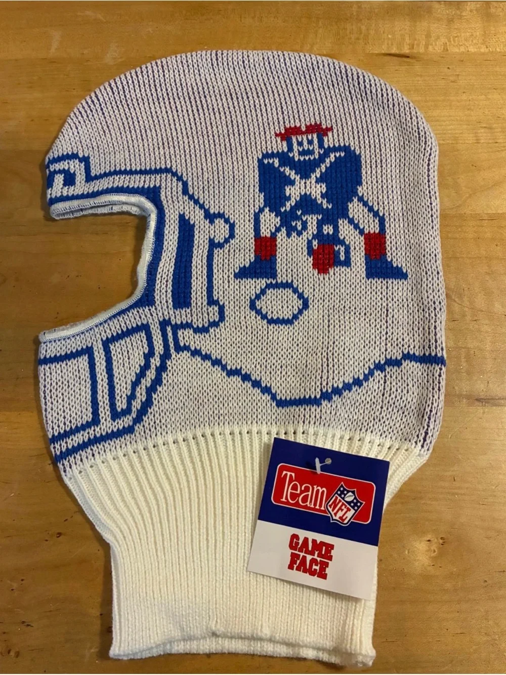 Vintage Patriots game face ski mask 1990